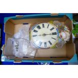 Continental Paper Mache Fronted clock: height of face 34.5cm