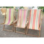 Three Retro Wooden Deck Chairs(3):