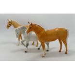 Beswick Restored Horses to include: Palomino H259, Palomino Arab 1771 & Grey Stocky Jogging Mare(3)
