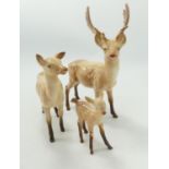 Beswick Stag family group: stag standing, doe and fawn.