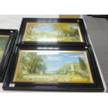 Two Large Well Framed early 20th century Print: each 45 x 76cm(2)