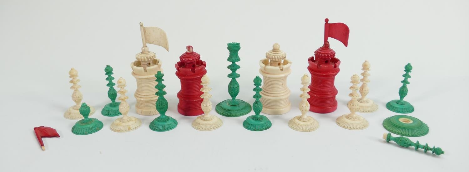 A collection of early Bone Chess Pieces: tallest 7cm , Damages noted, Please Study images as no