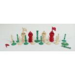 A collection of early Bone Chess Pieces: tallest 7cm , Damages noted, Please Study images as no