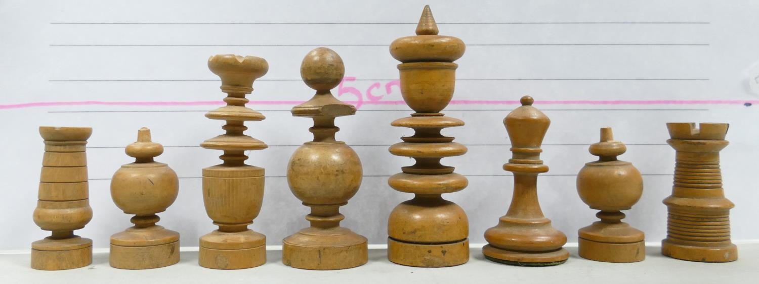 A collection of Early 20th Century Wooden Incomplete Chess Pieces: please see images for size and