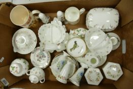 A collection of Floral Wedgwood items to include: Wild Strawberry , Cascade, Mirabelle, Kutani Crane