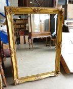 Gilt effect Rectangular Wall Mirror: height 86cm
