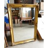 Gilt effect Rectangular Wall Mirror: height 86cm