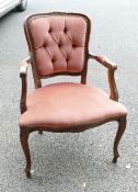 Reproduction Upholstered Armchair: