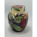 Moorcroft Simeon Patterned Ginger Jar: silver lined seconds, height 16cm