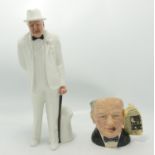 Royal Doulton character figure Sir Winston Churchill HN3057: together with small similar character
