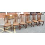 Set of Six Oak 1930's Dining Chairs(6)