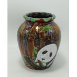Anita Harris Panda Skittle vase H17cm Gold signed