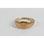 18ct gold signet ring, 2.9g: