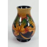 Moorcroft Maple Leaf Patterned Vase: height 9.5cm