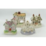 A collection of Staffordshire Type Houses: tallest 15cm(4)