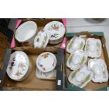 Royal Worcester Evesham patterned Dinner Ware including: 5 Asparagus dishes, oval steak plates,