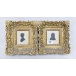 Pair of portrait miniatures in heavily gilt frames: Measuring 22.5cm x 21cm (2)