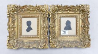 Pair of portrait miniatures in heavily gilt frames: Measuring 22.5cm x 21cm (2)