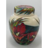 Moorcroft Satin Flower Patterned Ginger Jar: factory seconds, height 16cm