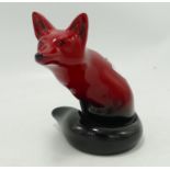Royal Doulton Flambe Seated Fox: height 10.5cm
