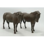 Two Royal Doulton Matt Brown Horses: Seconds Quality, boxed (one with chipped ear)(2)