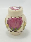 Moorcroft Pink Magnolia on Cream Ground Ginger Jar: height 11cm