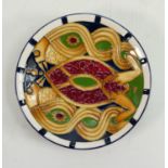 Moorcroft Staffordshire Gold Patterned Boxed Coaster: MCC, diameter 11.5cm