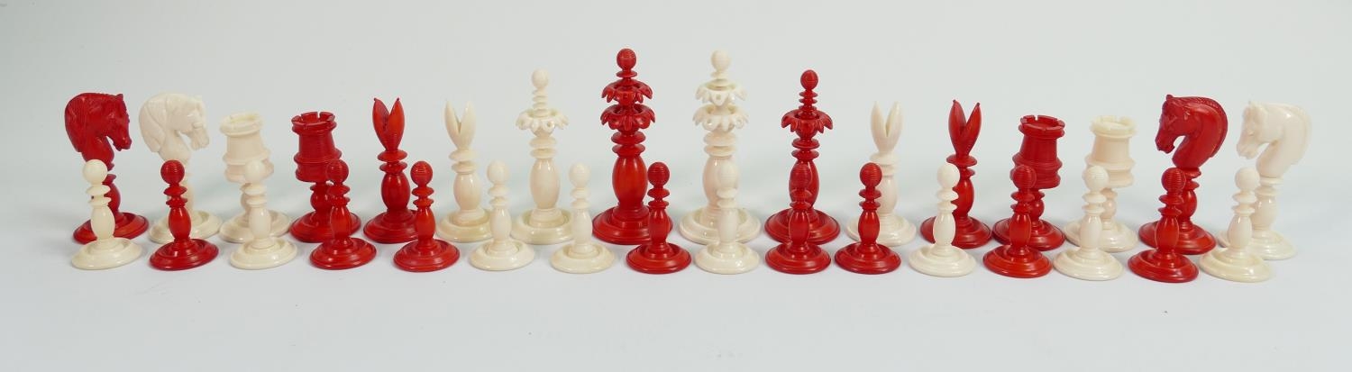 Quality Turned Resin Chess Set : height of king 7.6cm ref 240