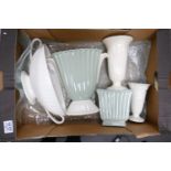 Wedgwood Creamware vases & centerpiece bowl: together with Spode Fortuna similar items