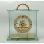 Seiko Branded Battery Operated Skeleton Clock: height of glass case 19cm