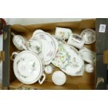 A mixed collection of items to include: Royal Kent Floral Tureen, Minton Haddon Hall small teapot,