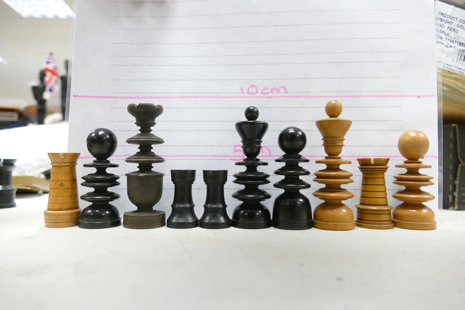 A collection of Early 20th Century Wooden Incomplete Chess Pieces: please see images for size and - Image 9 of 12
