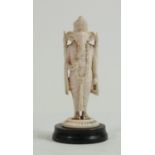 19th Century Indian Carved Ivory Figure of Ganesh on later base : height 9.8cm