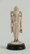 19th Century Indian Carved Ivory Figure of Ganesh on later base : height 9.8cm