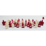 A collection of early Bone Chess Pieces: tallest 5cm , Damages noted, Please Study images as no