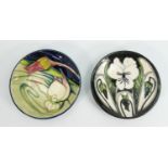 Two Moorcroft Coaster in Orchid Arabesque & Harlequinade Patterns: seconds , each diameter 12cm(2)