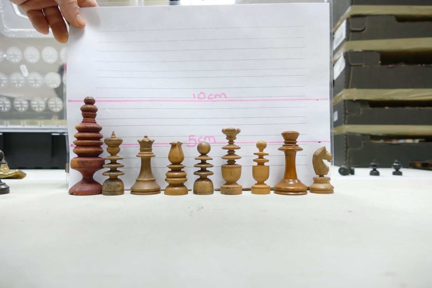 A collection of Early 20th Century Wooden Incomplete Chess Pieces: please see images for size and - Image 11 of 28