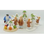 A collection f Coalport Snowman Figures to include: Soft Landing, How do you do, The Wrong Nose,