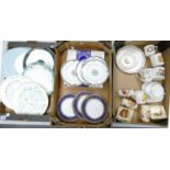 A large mixed collection of items including: Wedgwood Osbourne patterned salad plates, Royal Doulton