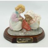 Beswick Beatrix potter tableau figure: Mrs Tiggy-Winkle and Lucie, ltd edition, gold backstamp