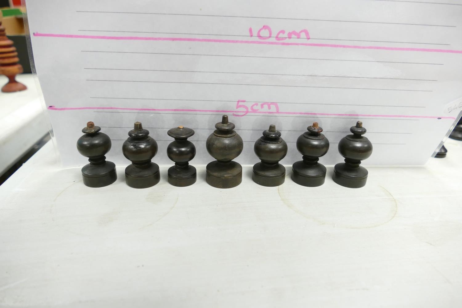 A collection of Early 20th Century Wooden Incomplete Chess Pieces: please see images for size and - Image 2 of 15