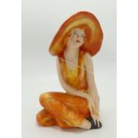 Unmarked Cellulose Painted Art Deco Lady Figure: height 17cm