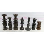 A collection of Early 20th Century Wooden Incomplete Chess Pieces: please see images for size and
