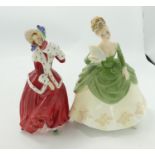 Royal Doulton Lady Figures Christmas Morn HN1992 & Soiree HN2312(2):