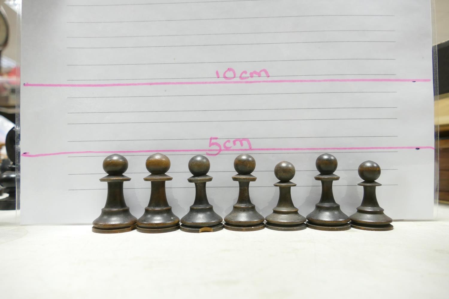 A collection of Early 20th Century Wooden Incomplete Chess Pieces: please see images for size and - Image 3 of 14