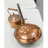 Victorian Copper Kettle & Bed Pan(2):