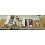 A collection of Boxed Alberon Collectible Porcelain Dolls to include: Molly, Kathleen, Ruby, Mai,