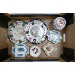 A mixed collection of Masons Items to include: Fruit Basket Ginger Jar, Mandalay patterned dish,