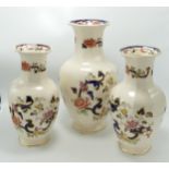 Three Mason Mandalay Patterned Vases: height of tallest 30cm(3)