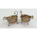 Pair of 20th century silver sauce boats: Gross weight 182g